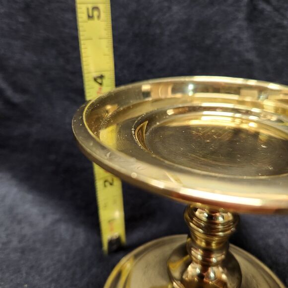 PartyLite Brass Pillar Candle Holder Falmouth 3 1/2” - Picture 3 of 5